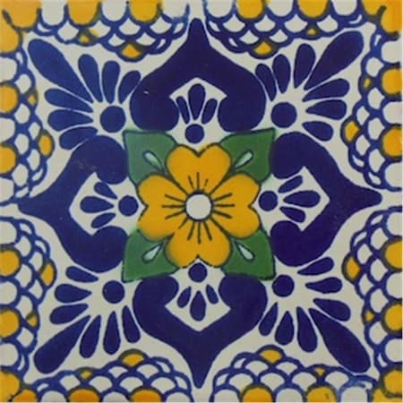 Talavera 4 x 4 in. Mexican Decorative Tiles, L97, 4PK L97 4X4